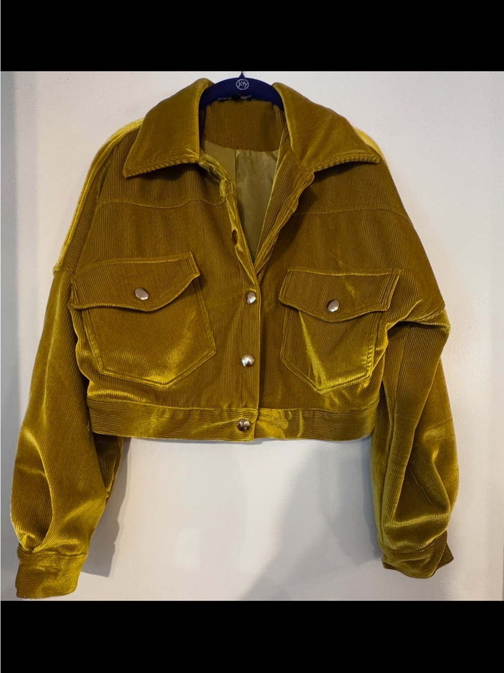 Fashion Nova Cropped Mustard Teddy Corduroy Jacket